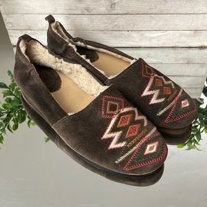 Latigo BRRR Suede Flats By Anthropologie Fur Lined New With Out Box  Size 9